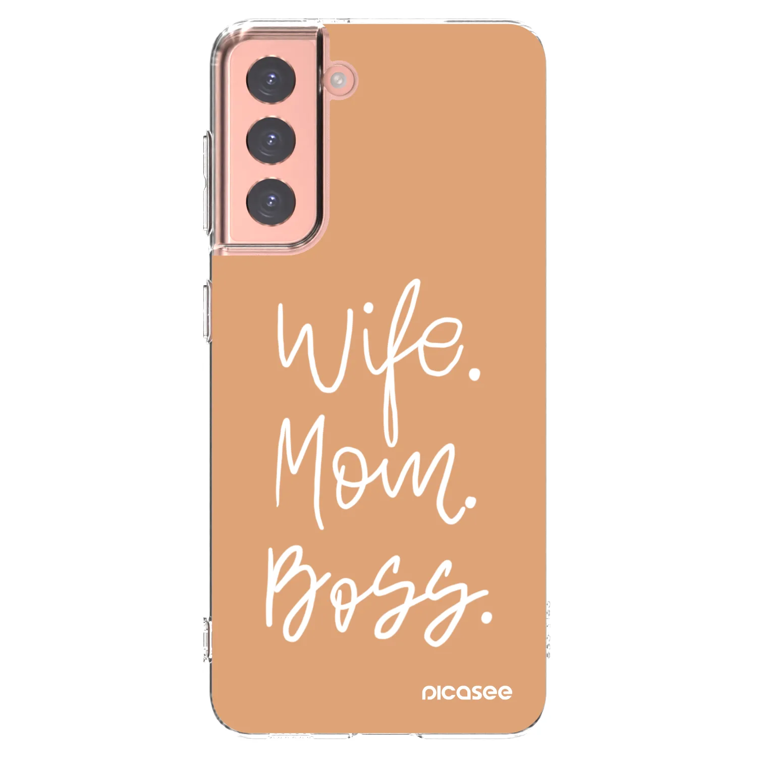 Picasee silikonový průhledný obal pro Samsung Galaxy S21 5G G991B - Boss Mama