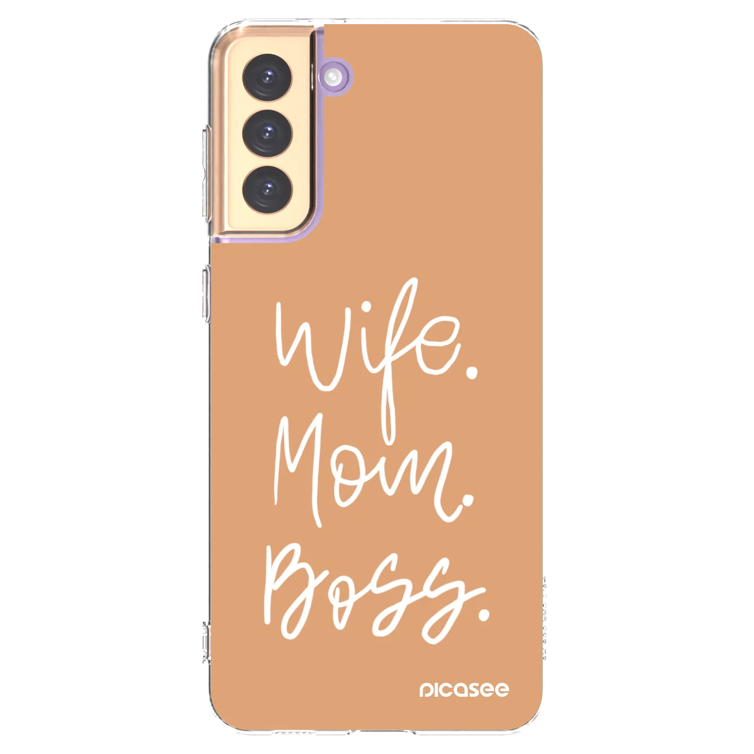 Picasee silikonový průhledný obal pro Samsung Galaxy S21+ 5G G996F - Boss Mama