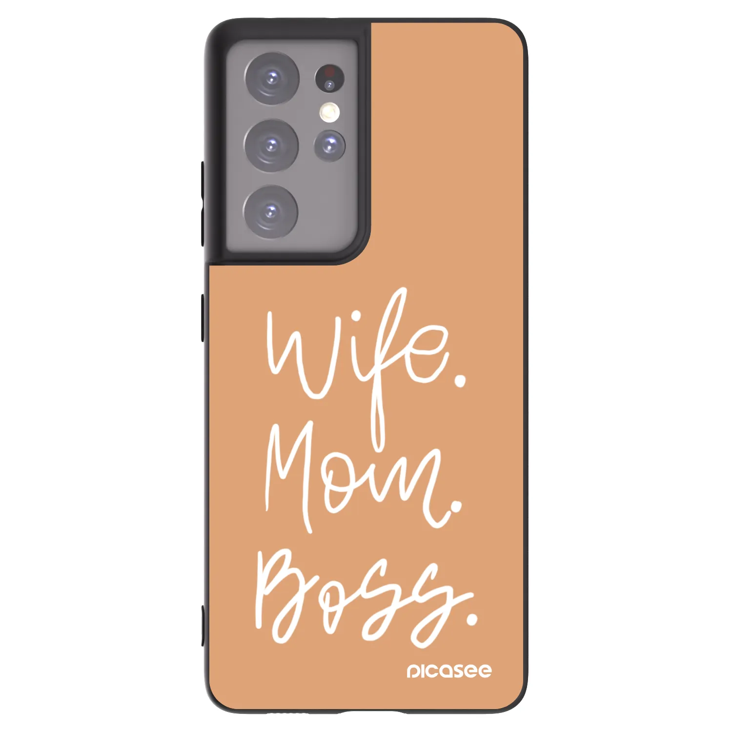 Picasee silikonový černý obal pro Samsung Galaxy S21 Ultra 5G G998B - Boss Mama