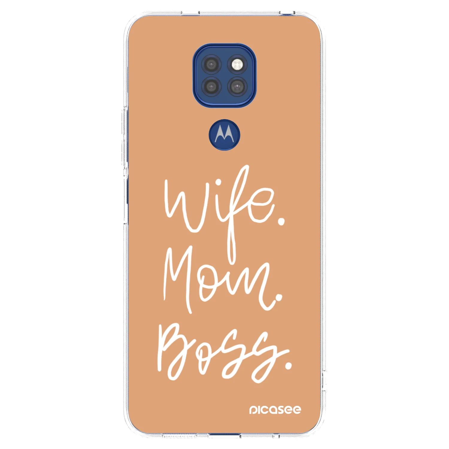 Picasee silikonový průhledný obal pro Motorola Moto G9 Play - Boss Mama