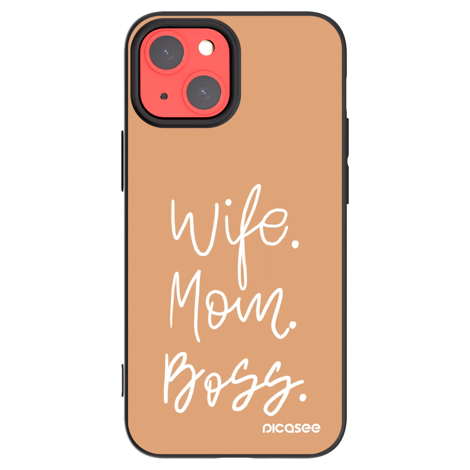 Picasee silikonový černý obal pro Apple iPhone 13 mini - Boss Mama