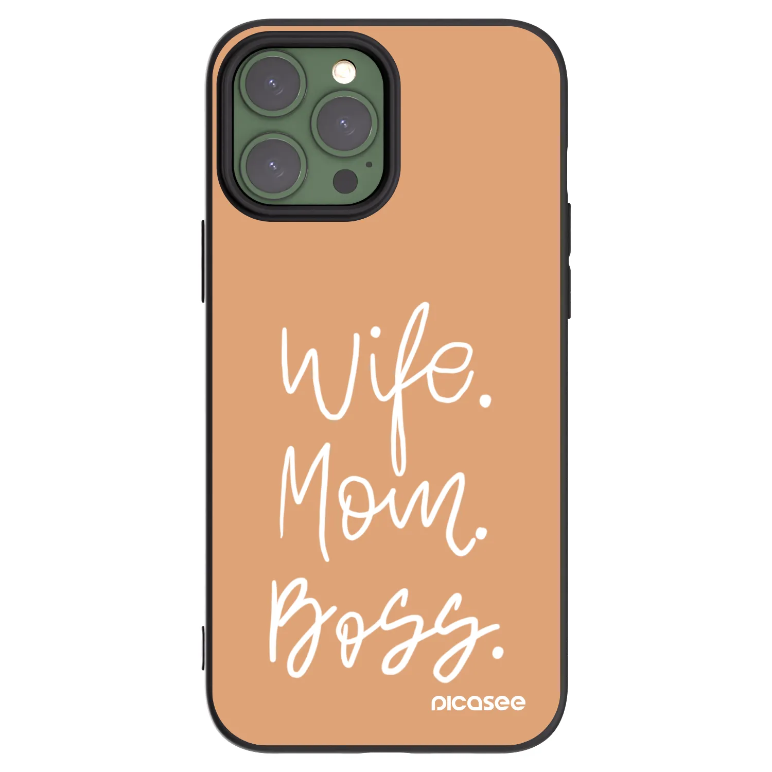 Picasee silikonový černý obal pro Apple iPhone 13 Pro Max - Boss Mama