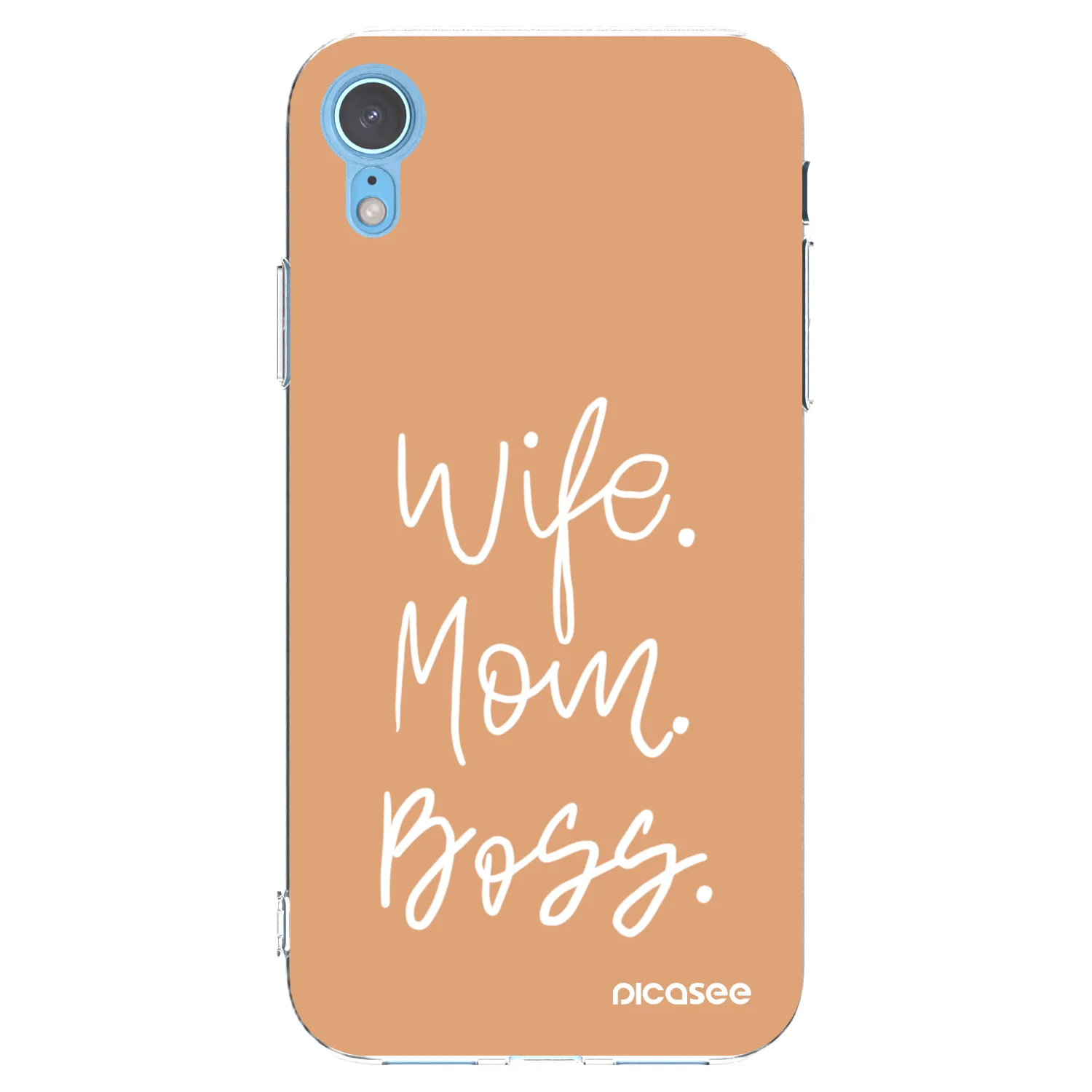 Picasee silikonový průhledný obal pro Apple iPhone XR - Boss Mama