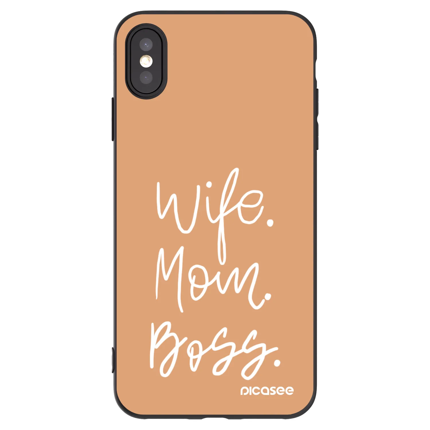 Picasee silikonový černý obal pro Apple iPhone XS Max - Boss Mama