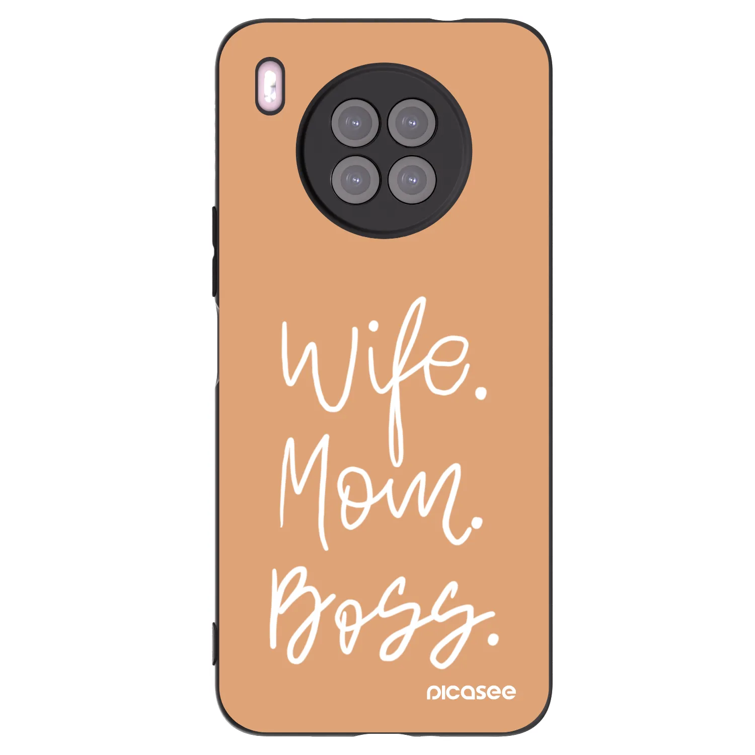 Picasee silikonový černý obal pro Huawei Nova 8i - Boss Mama