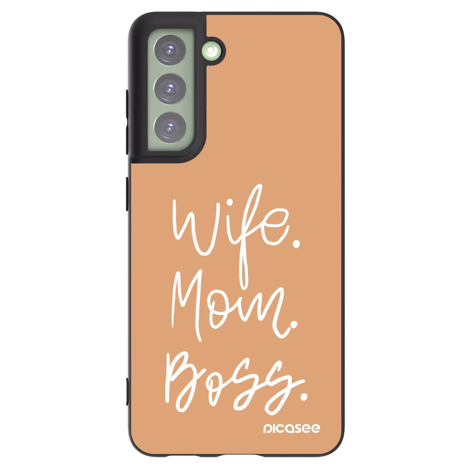 Picasee silikonový černý obal pro Samsung Galaxy S21 FE 5G - Boss Mama