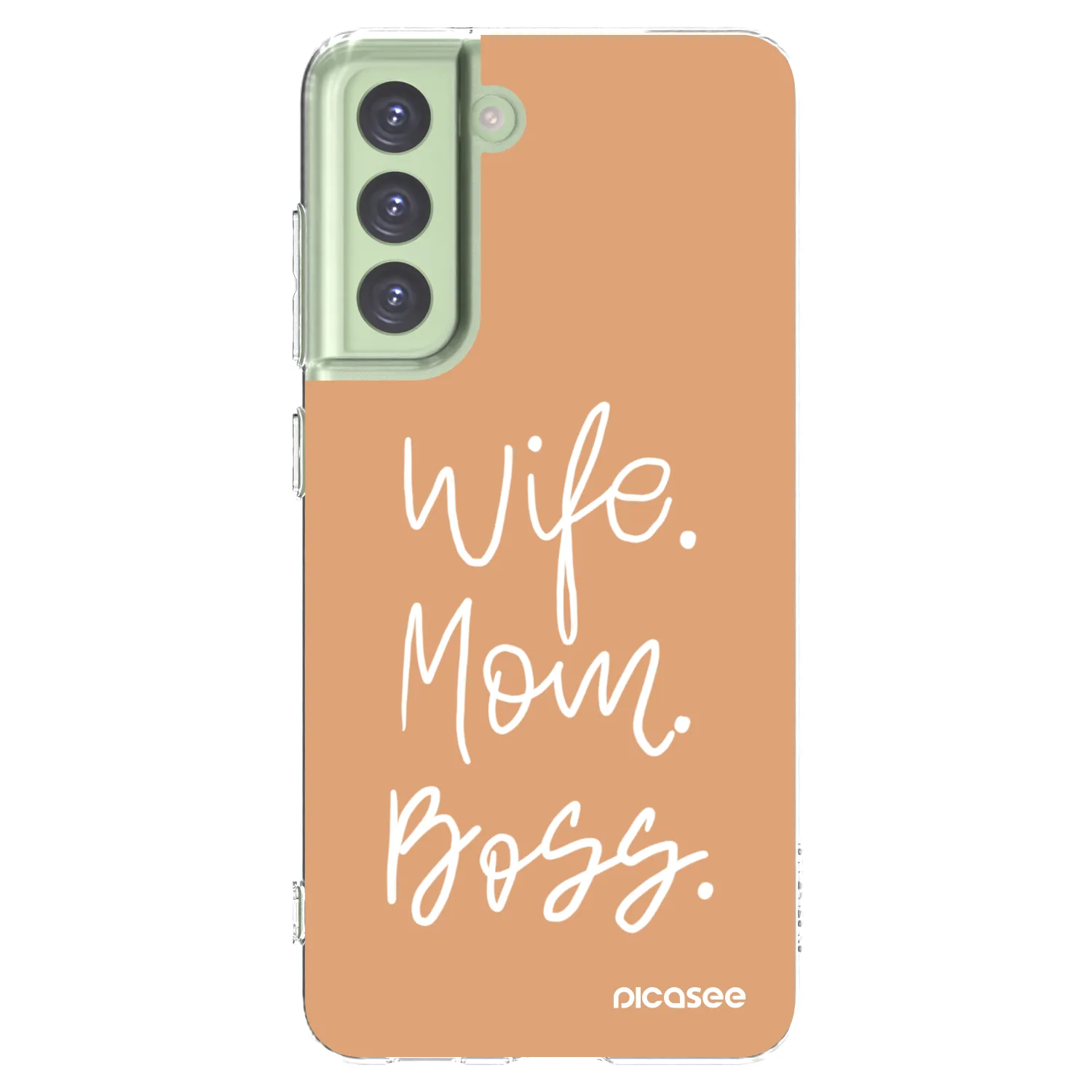 Picasee silikonový průhledný obal pro Samsung Galaxy S21 FE 5G - Boss Mama
