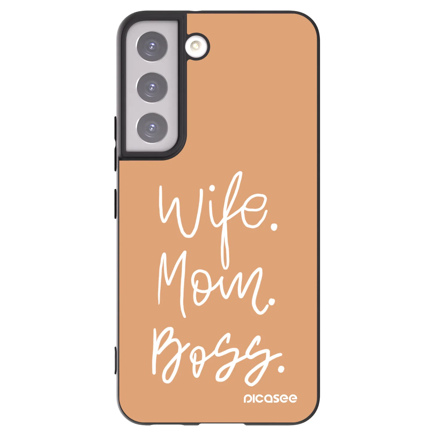 Picasee silikonový černý obal pro Samsung Galaxy S22 5G - Boss Mama