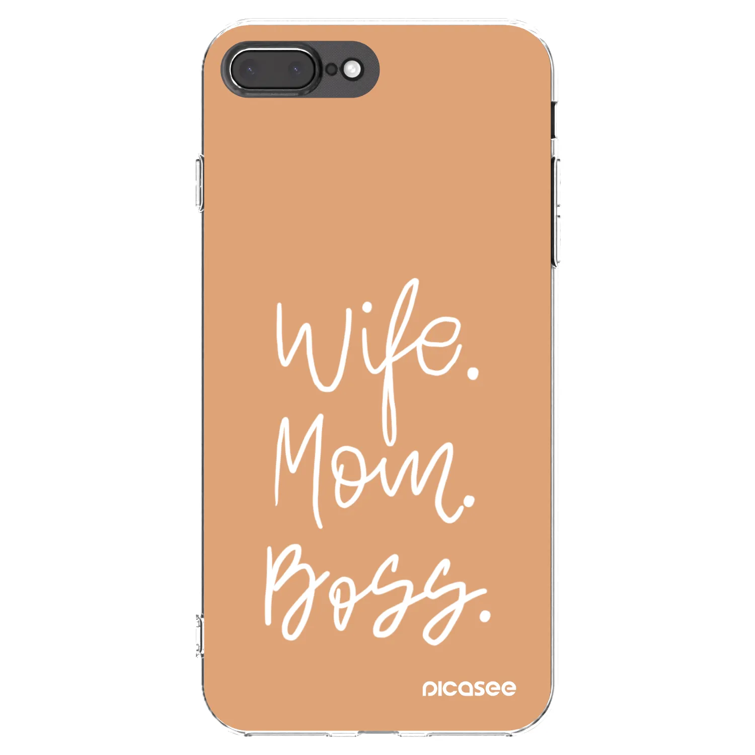 Picasee silikonový průhledný obal pro Apple iPhone 7 Plus - Boss Mama