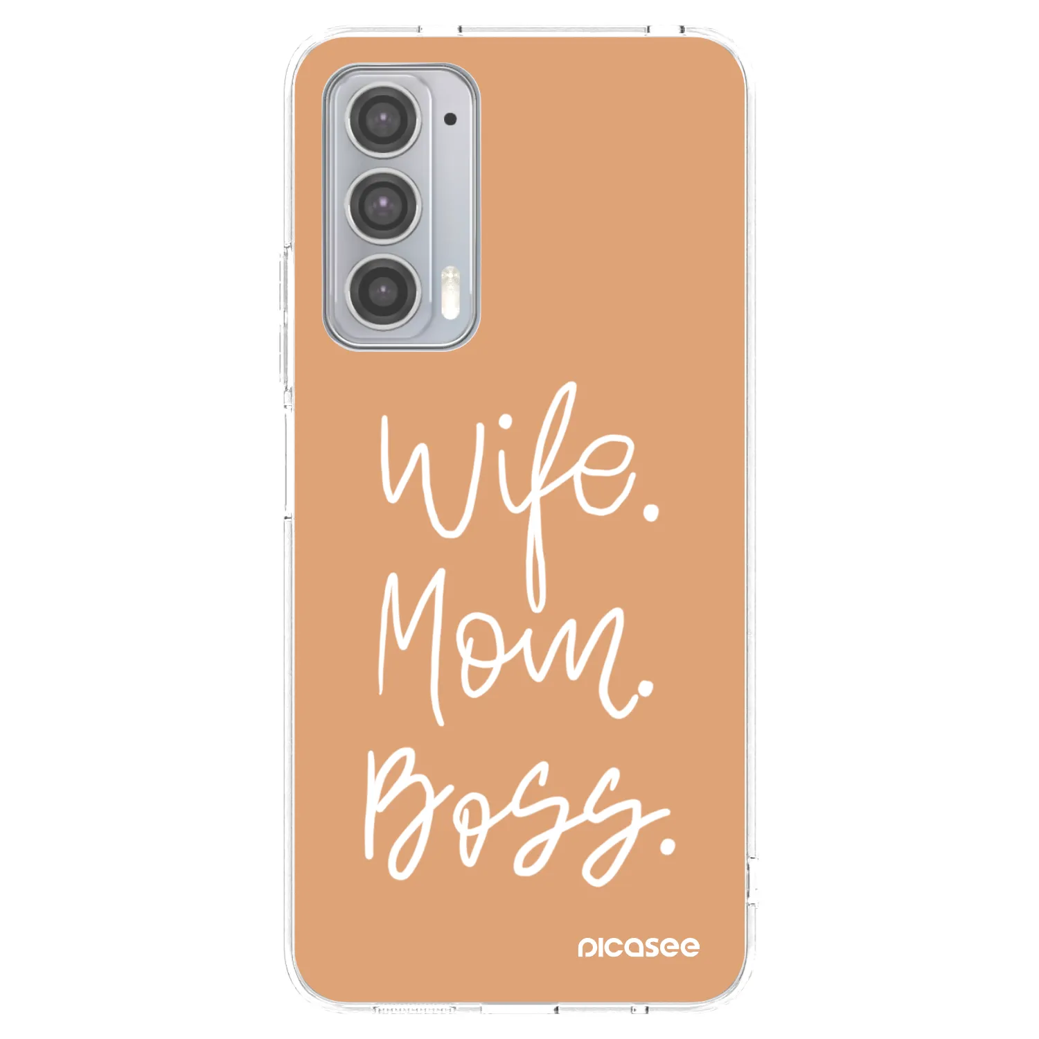Picasee silikonový průhledný obal pro Motorola Edge 20 - Boss Mama