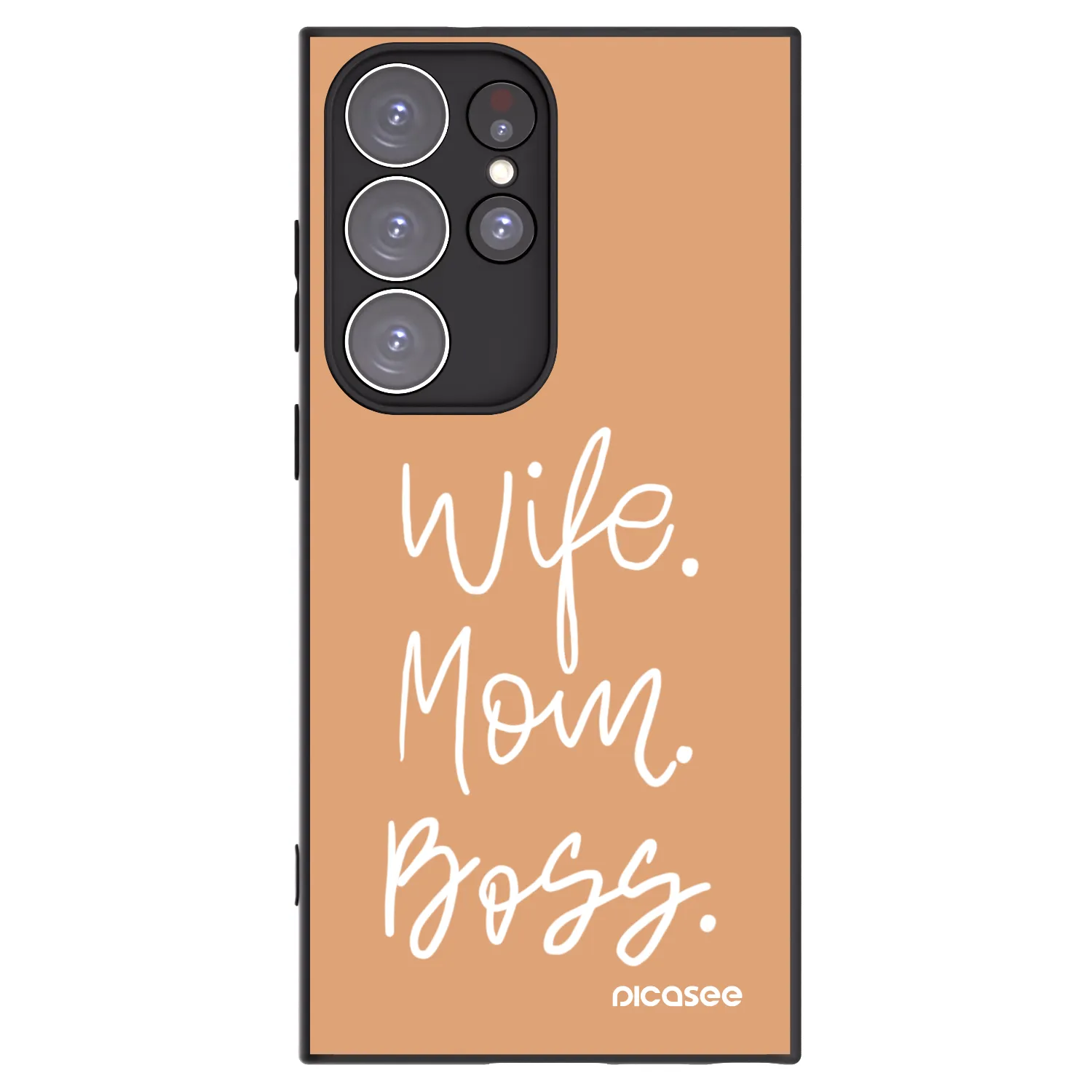 Picasee silikonový černý obal pro Samsung Galaxy S23 Ultra 5G - Boss Mama