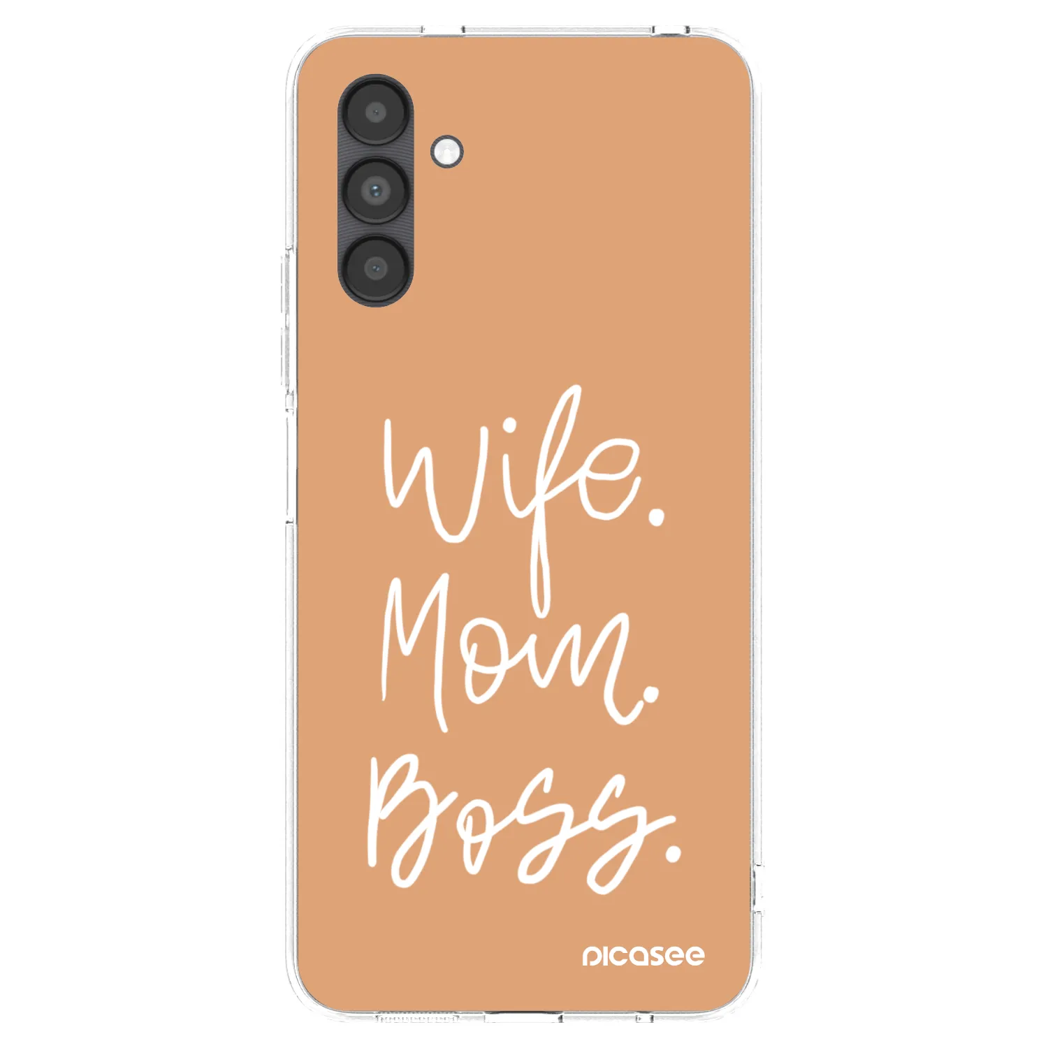 Picasee silikonový průhledný obal pro Samsung Galaxy A04s A047F - Boss Mama