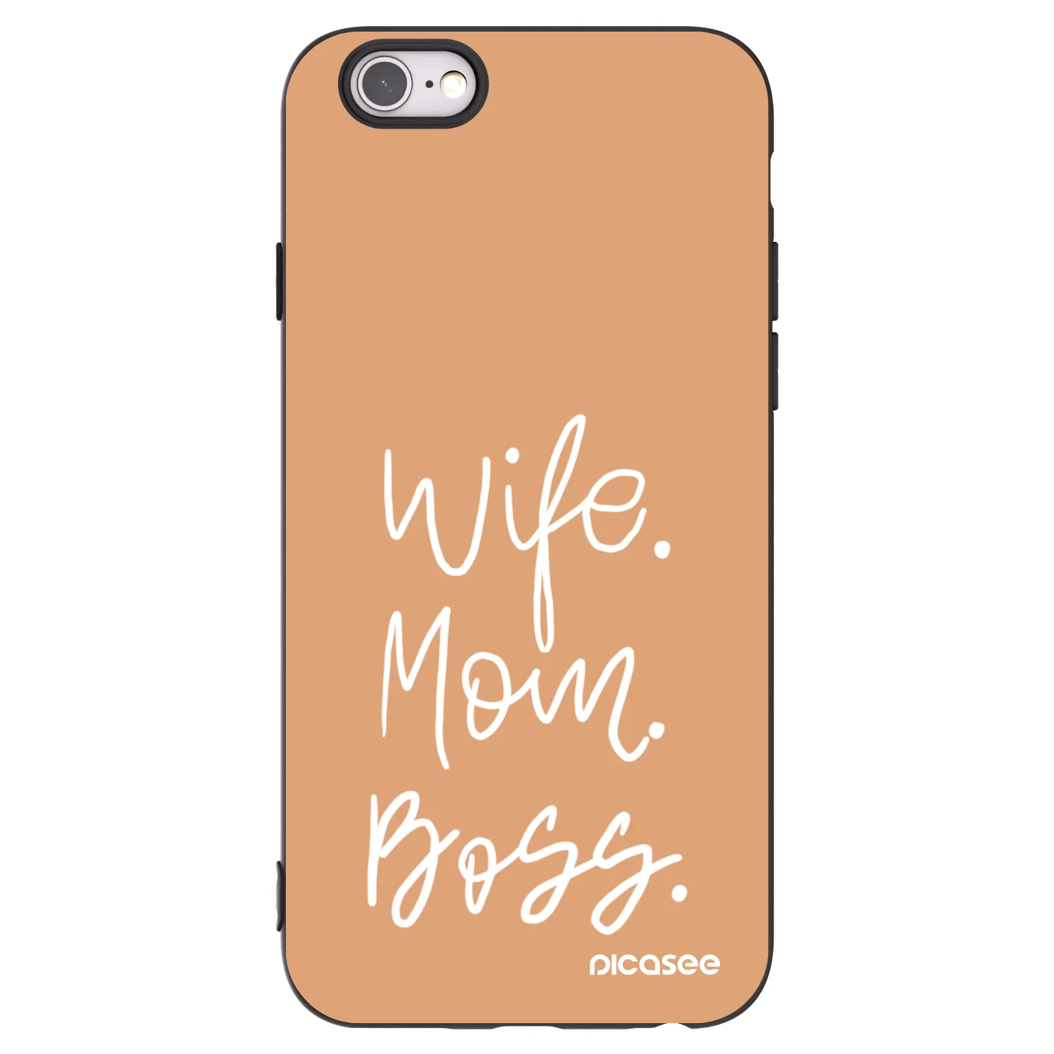 Picasee silikonový černý obal pro Apple iPhone 6/6S - Boss Mama