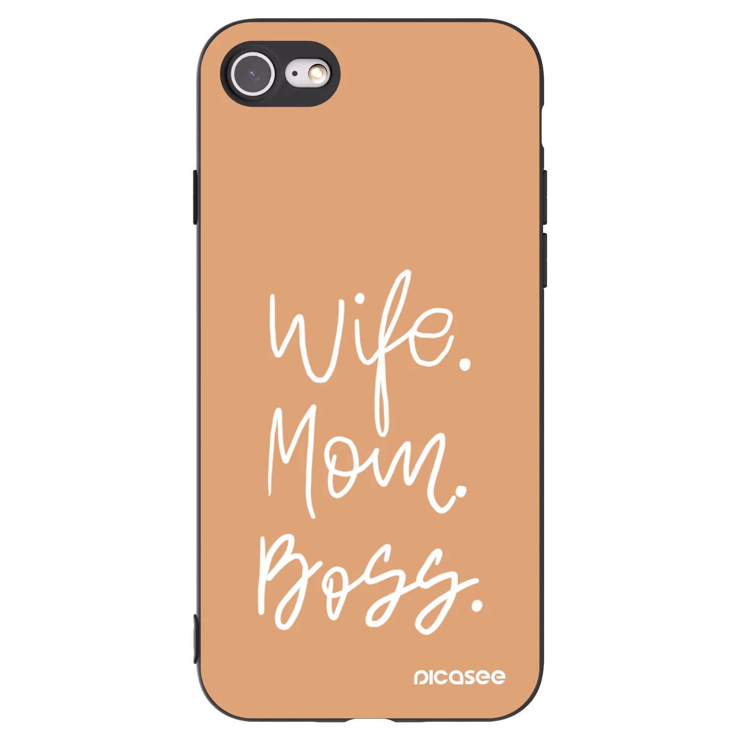 Picasee silikonový černý obal pro Apple iPhone 7 - Boss Mama