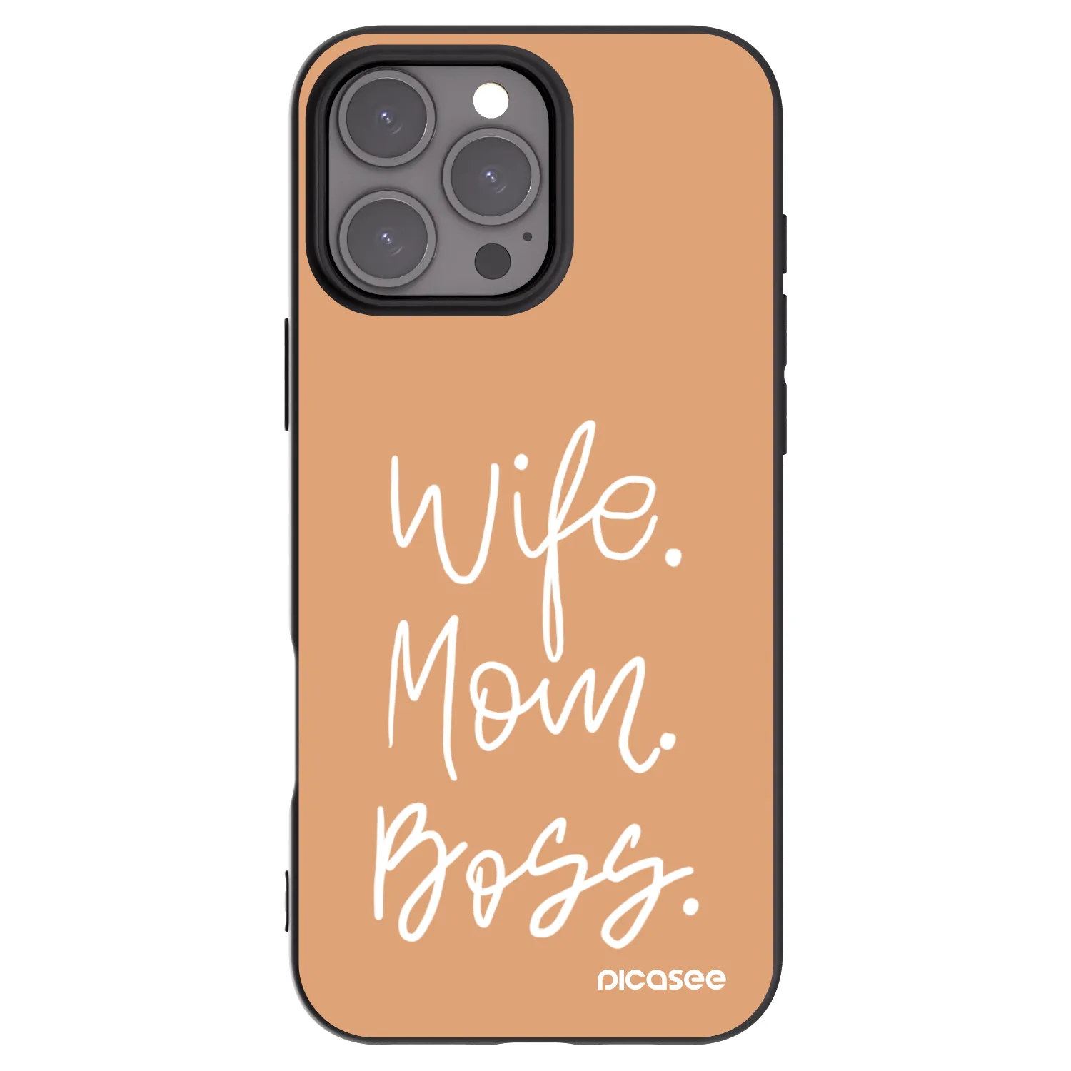 Picasee silikonový černý obal pro Apple iPhone 16 Pro Max - Boss Mama