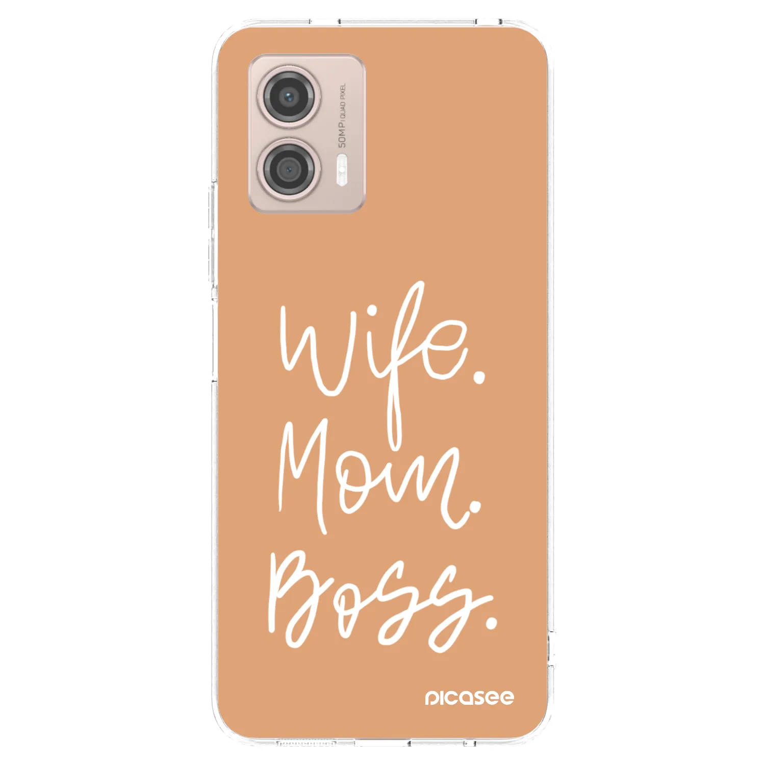 Picasee silikonový průhledný obal pro Motorola Moto G53 5G - Boss Mama
