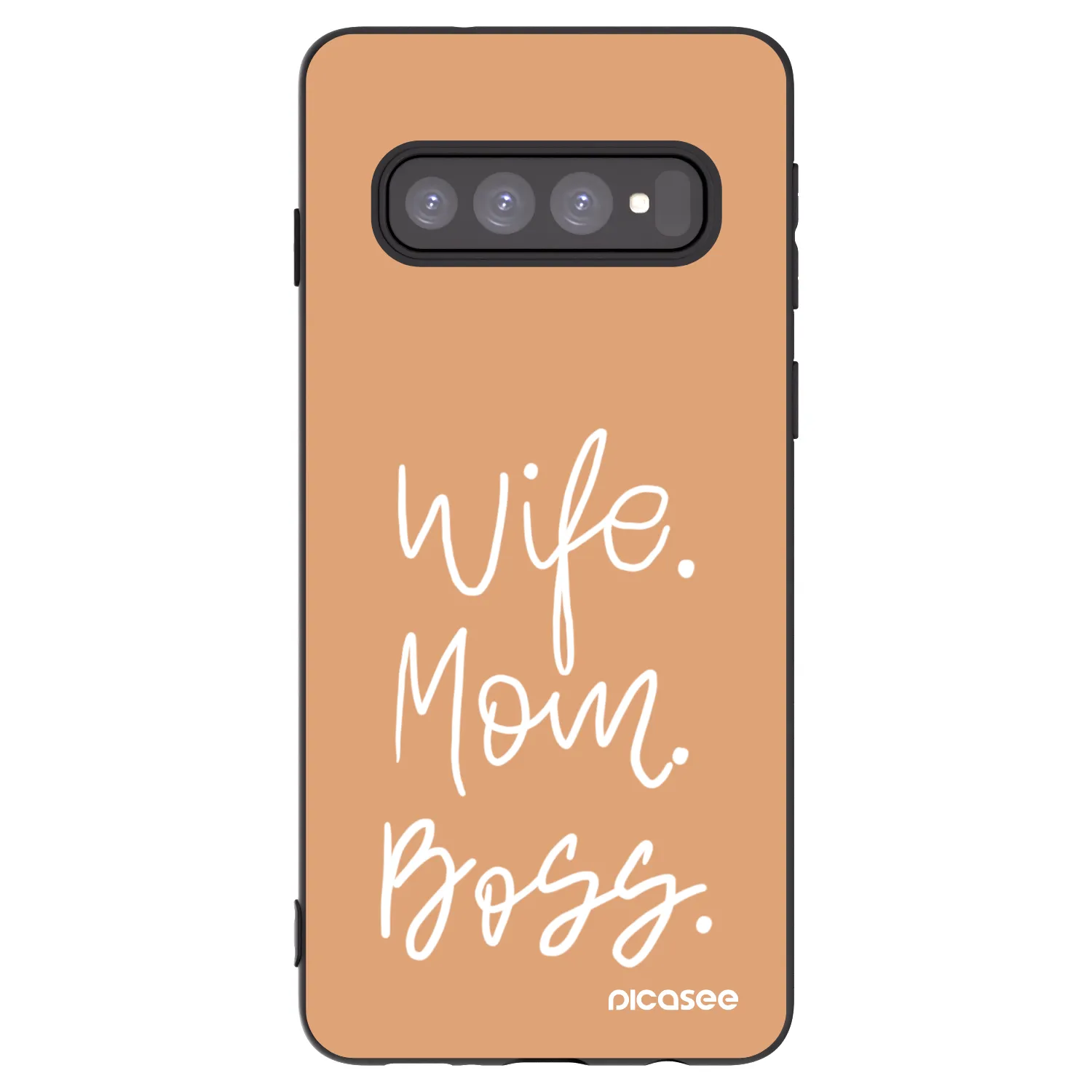 Picasee silikonový černý obal pro Samsung Galaxy S10 G973 - Boss Mama