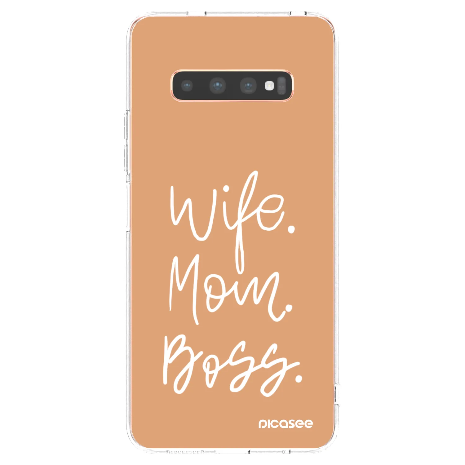 Picasee silikonový průhledný obal pro Samsung Galaxy S10 Plus G975 - Boss Mama