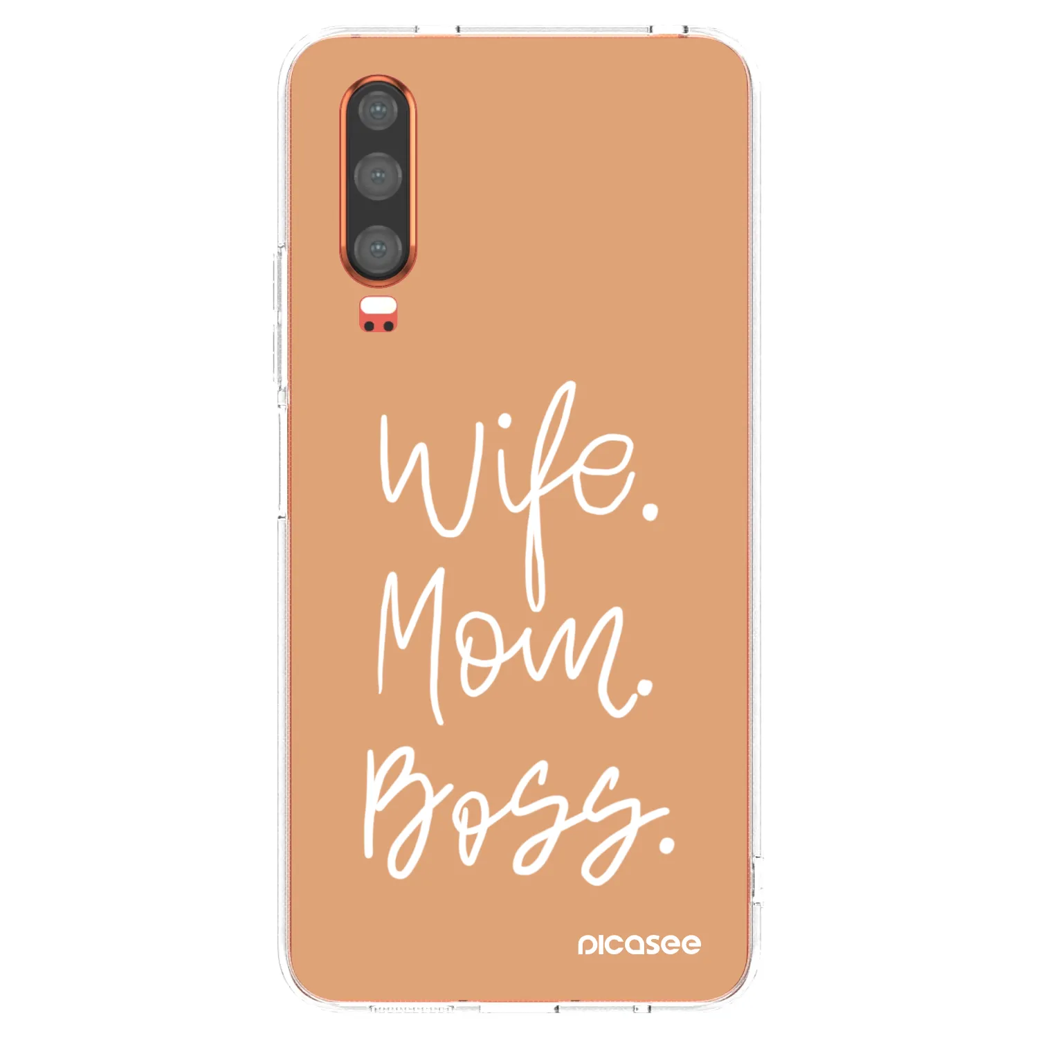 Picasee silikonový průhledný obal pro Huawei P30 - Boss Mama