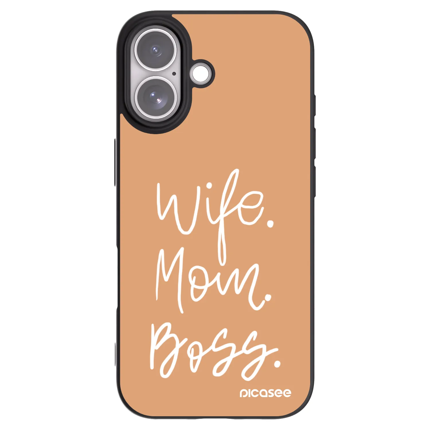 Picasee silikonový černý obal pro Apple iPhone 17 - Boss Mama