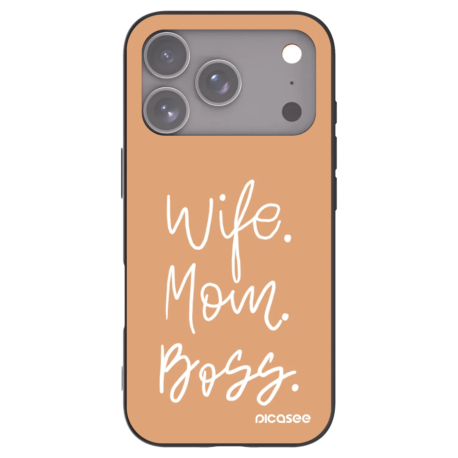 Picasee silikonový černý obal pro Apple iPhone 17 Pro - Boss Mama