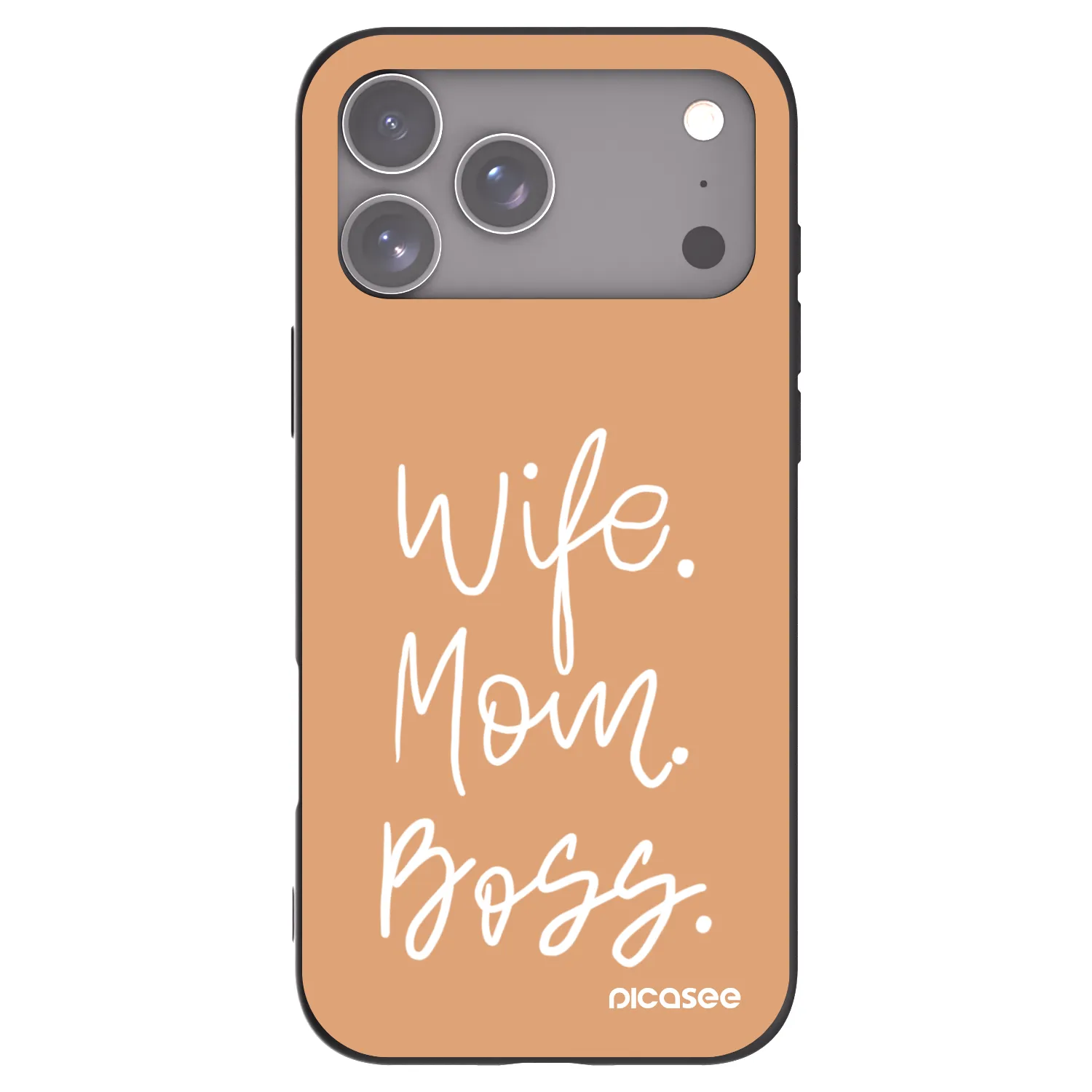Picasee silikonový černý obal pro Apple iPhone 17 Pro Max - Boss Mama