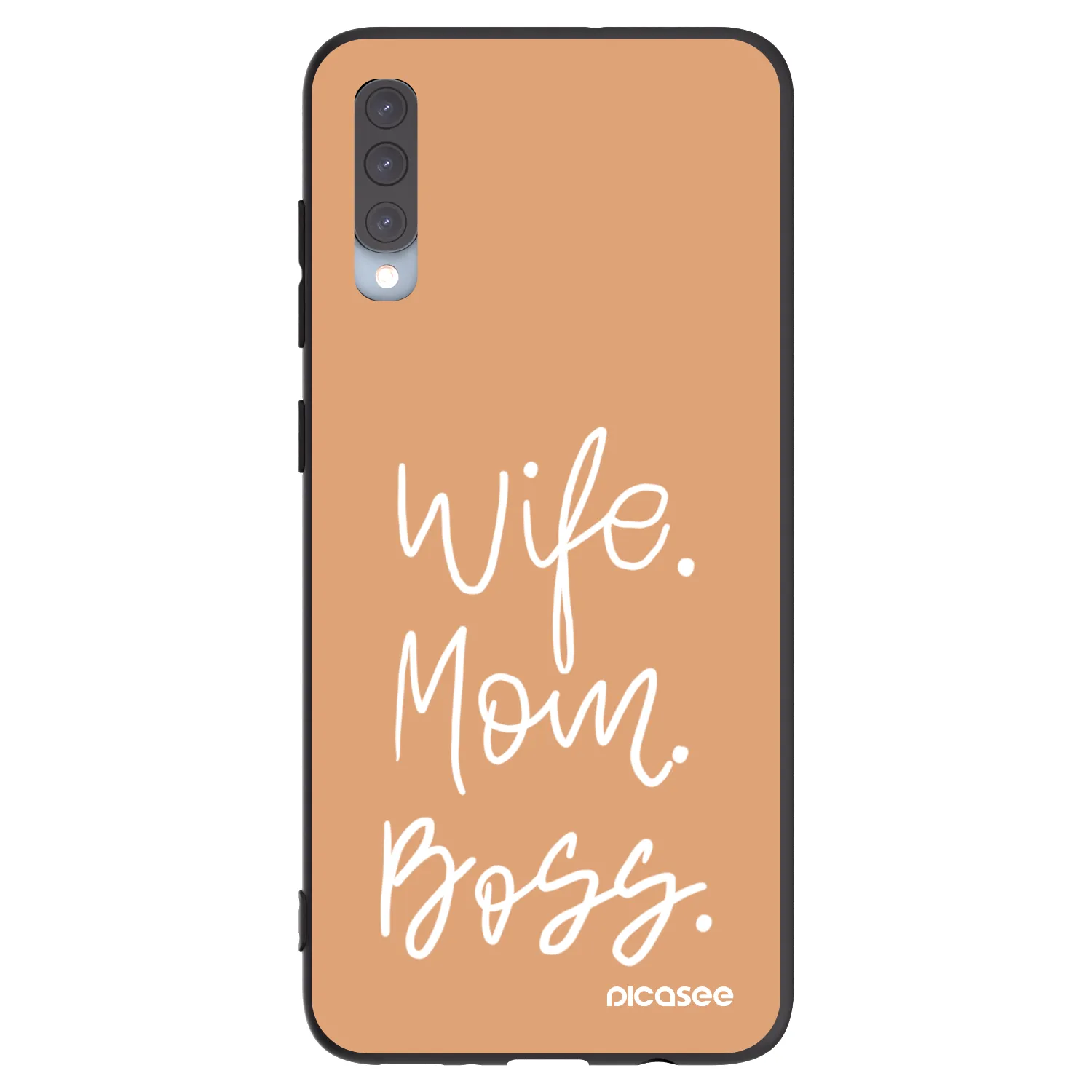 Picasee silikonový černý obal pro Samsung Galaxy A70 A705F - Boss Mama