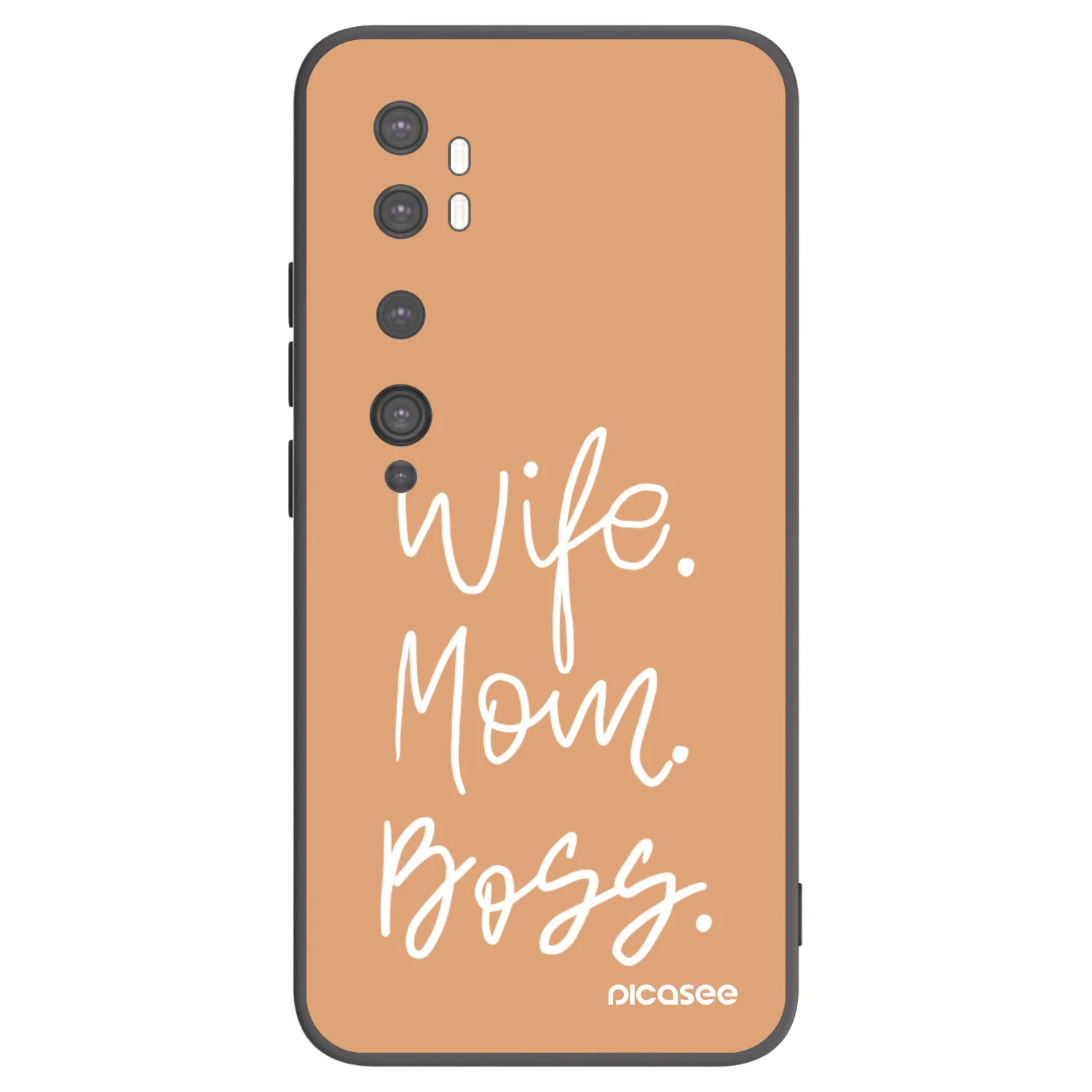Picasee silikonový černý obal pro Xiaomi Mi Note 10 (Pro) - Boss Mama