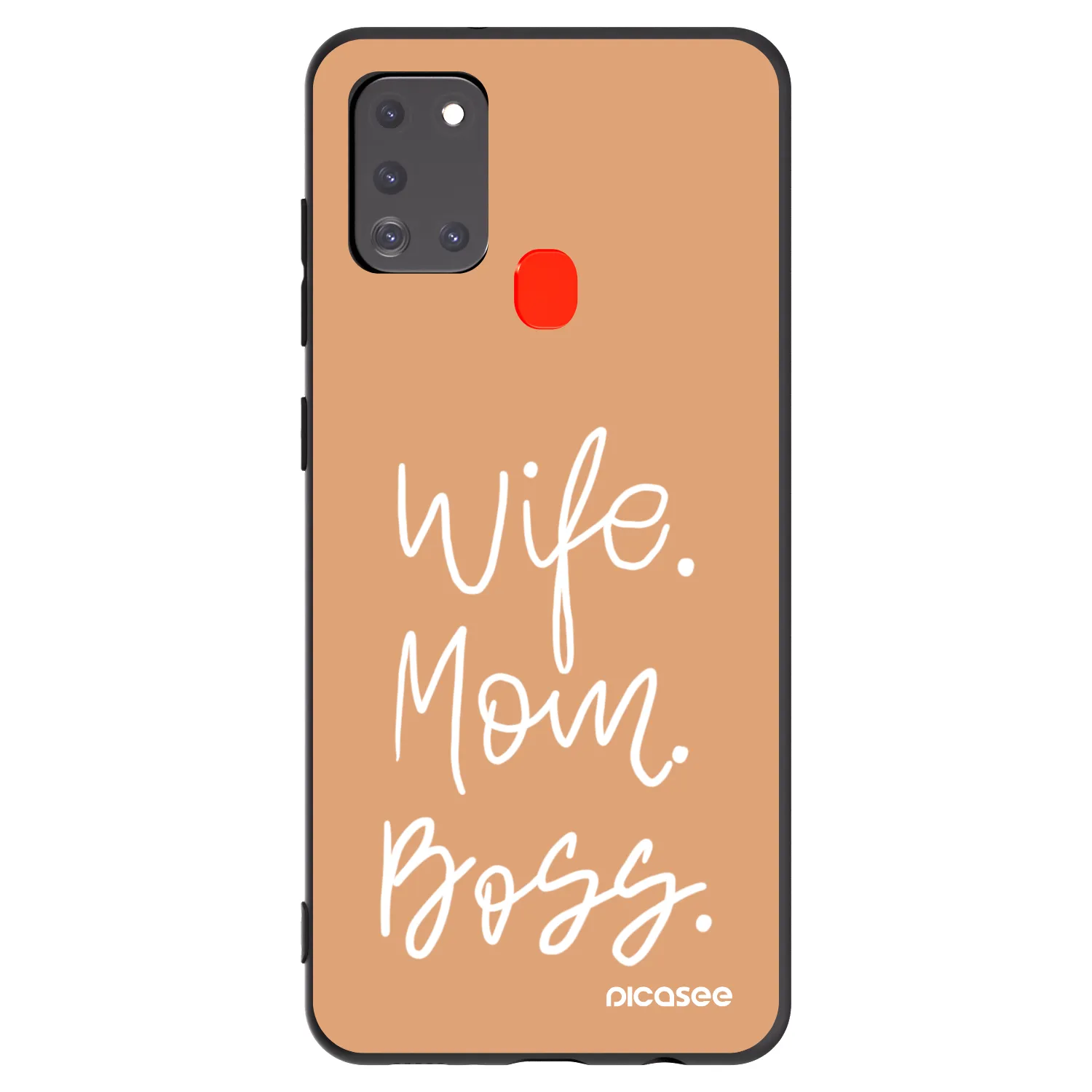 Picasee silikonový černý obal pro Samsung Galaxy A21s - Boss Mama