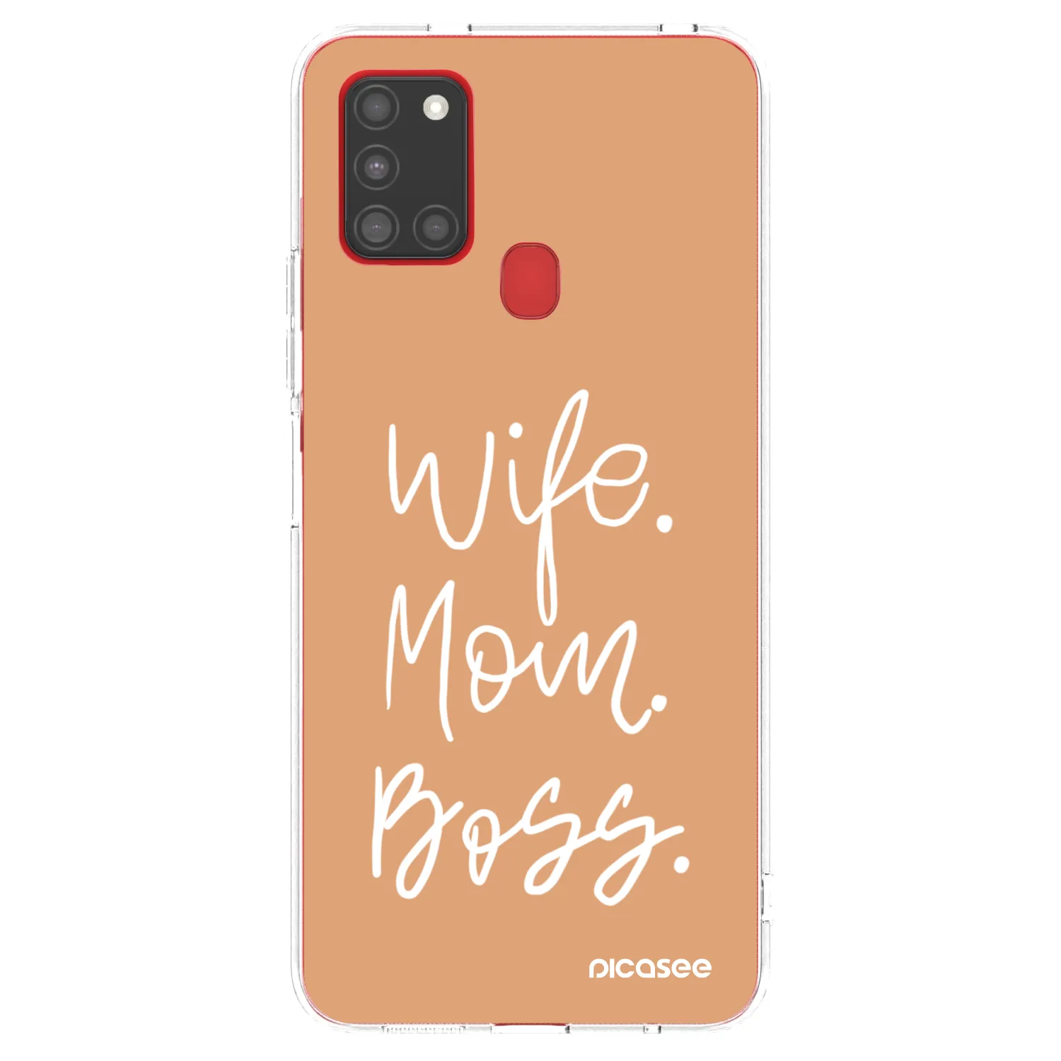 Picasee silikonový průhledný obal pro Samsung Galaxy A21s - Boss Mama