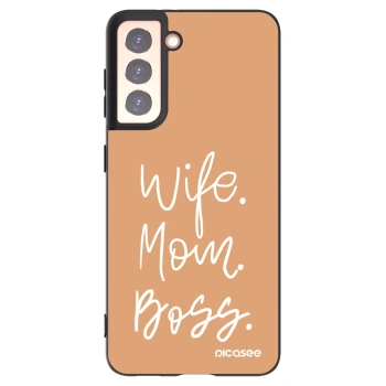 Picasee silikonový černý obal pro Samsung Galaxy S21 5G G991B - Boss Mama