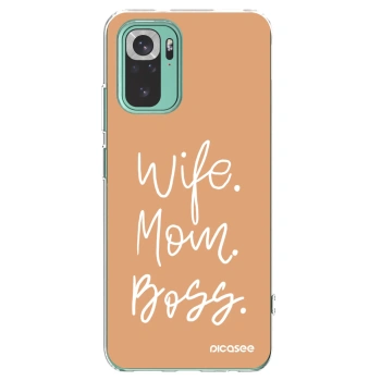 Picasee silikonový průhledný obal pro Xiaomi Redmi Note 10 Pro - Boss Mama