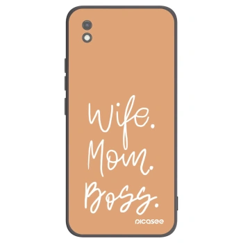 Picasee silikonový černý obal pro Xiaomi Redmi 9AT - Boss Mama