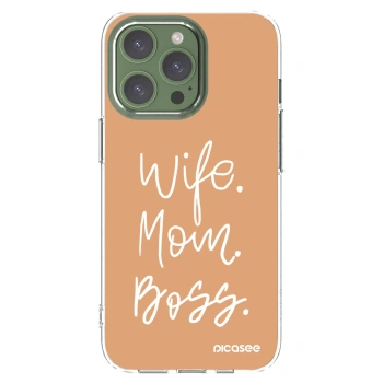 Picasee silikonový průhledný obal pro Apple iPhone 13 Pro - Boss Mama