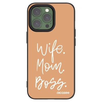 Picasee silikonový černý obal pro Apple iPhone 13 Pro - Boss Mama