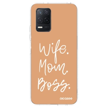 Picasee silikonový průhledný obal pro Realme 8 5G - Boss Mama