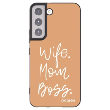 Picasee silikonový černý obal pro Samsung Galaxy S22 5G - Boss Mama