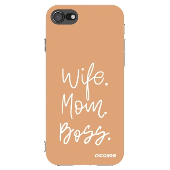 Picasee silikonový průhledný obal pro Apple iPhone SE 2022 - Boss Mama