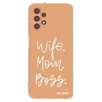Picasee silikonový průhledný obal pro Samsung Galaxy A13 4G A135 - Boss Mama