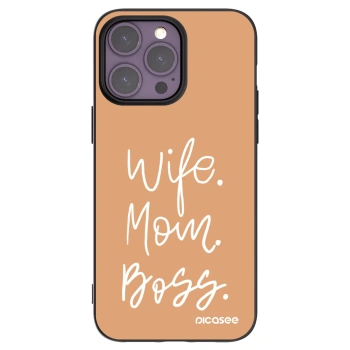 Picasee silikonový černý obal pro Apple iPhone 14 Pro Max - Boss Mama