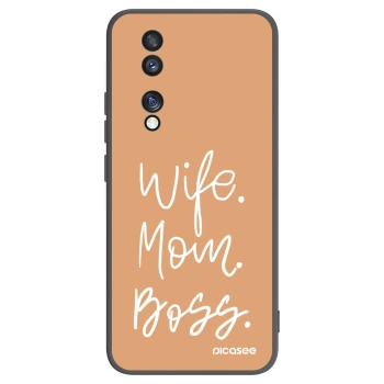 Picasee silikonový černý obal pro Honor 70 - Boss Mama