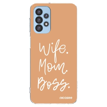 Picasee silikonový průhledný obal pro Samsung Galaxy A23 A235F 4G - Boss Mama