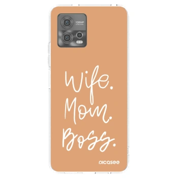 Picasee silikonový průhledný obal pro Motorola Moto G72 - Boss Mama