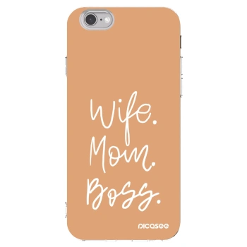 Picasee silikonový průhledný obal pro Apple iPhone 6/6S - Boss Mama