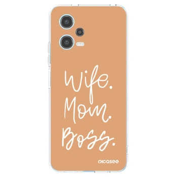 Picasee silikonový průhledný obal pro Xiaomi Redmi Note 12 5G - Boss Mama