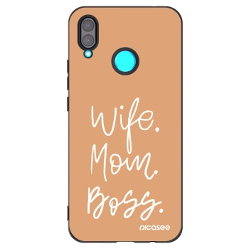 Picasee silikonový černý obal pro Huawei Nova 3 - Boss Mama