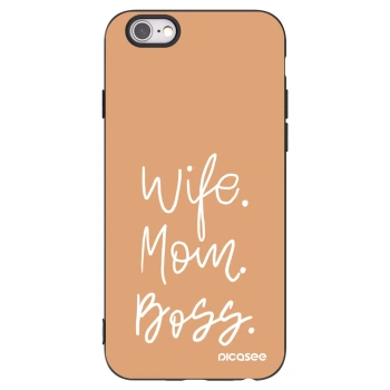 Picasee silikonový černý obal pro Apple iPhone 6/6S - Boss Mama