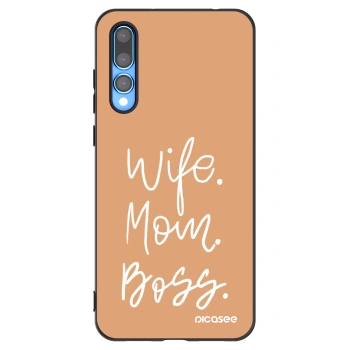 Picasee silikonový černý obal pro Huawei P20 Pro - Boss Mama