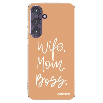 Picasee silikonový průhledný obal pro Samsung Galaxy S24+ S926B 5G - Boss Mama