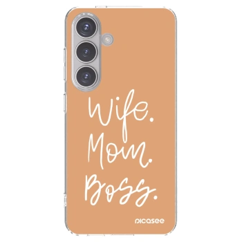 Picasee silikonový průhledný obal pro Samsung Galaxy S24 S921B 5G - Boss Mama
